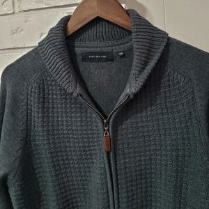 Jones New York Charcoal Gray Zip Up Sweater